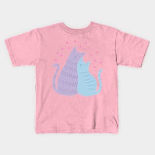 Cuddle Kitties (Purple & Blue) Kids T-Shirt